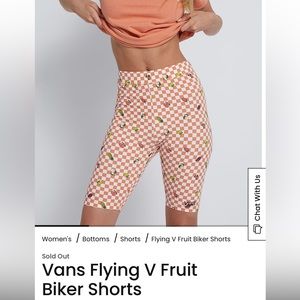 Womens Vans Flying V Print Legging Biker Short Sun Baked/Marshmallow S Sold Out